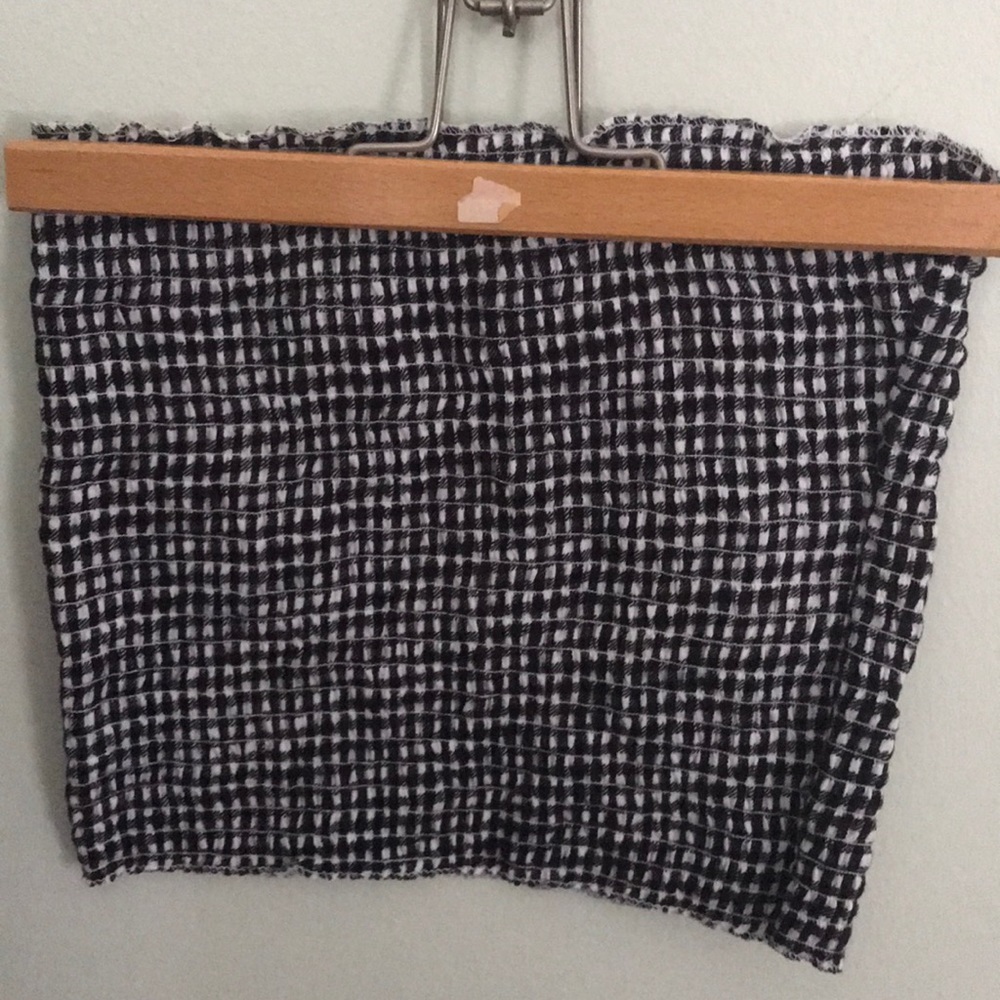 Black and white gingham tube top